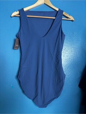 Auden Women's Blue V-Neck Body Suit